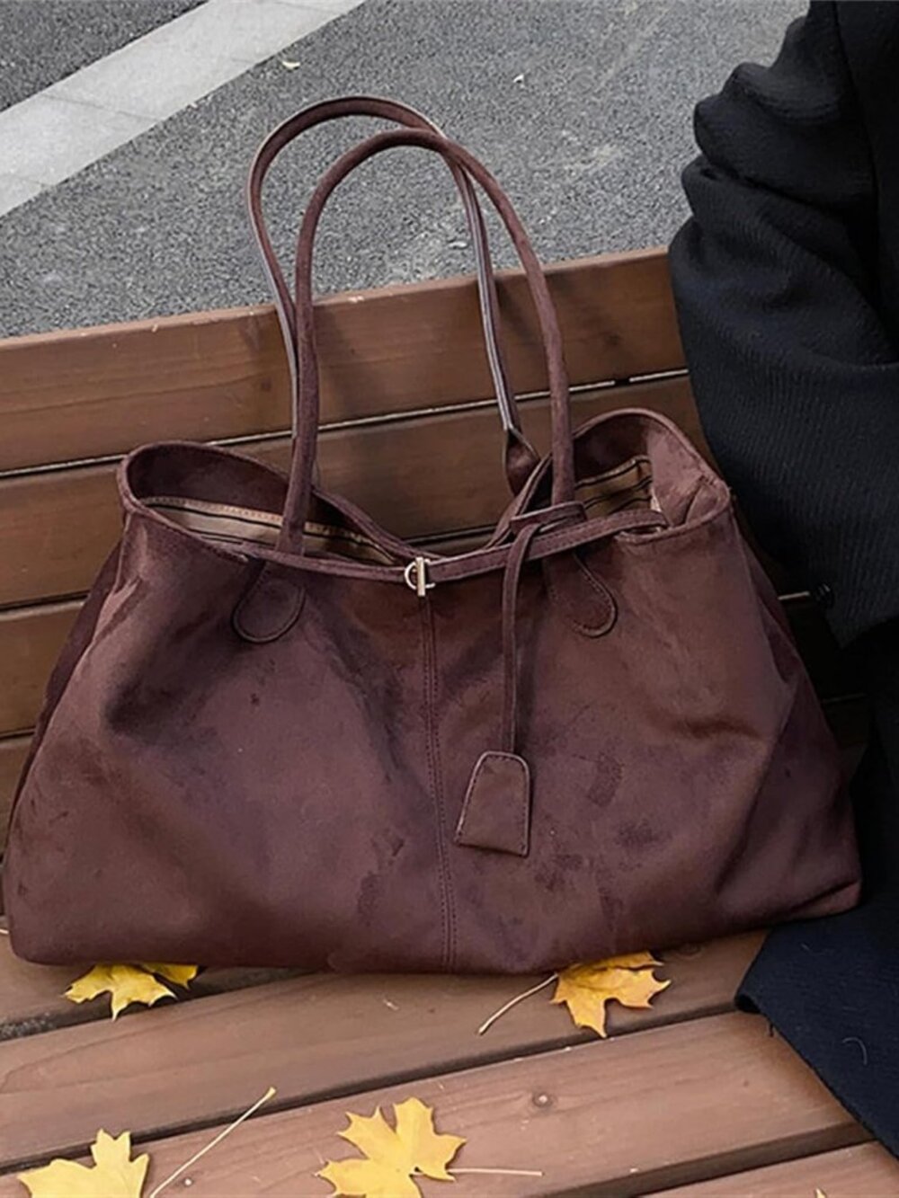 Suede Purses for Women 2025 Fall Trendy Slouchy Shoulder Bag Suede Handbags Vint - Picture 3 of 7